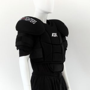 Full Chest pad and Arm Protection by stafffighters front view