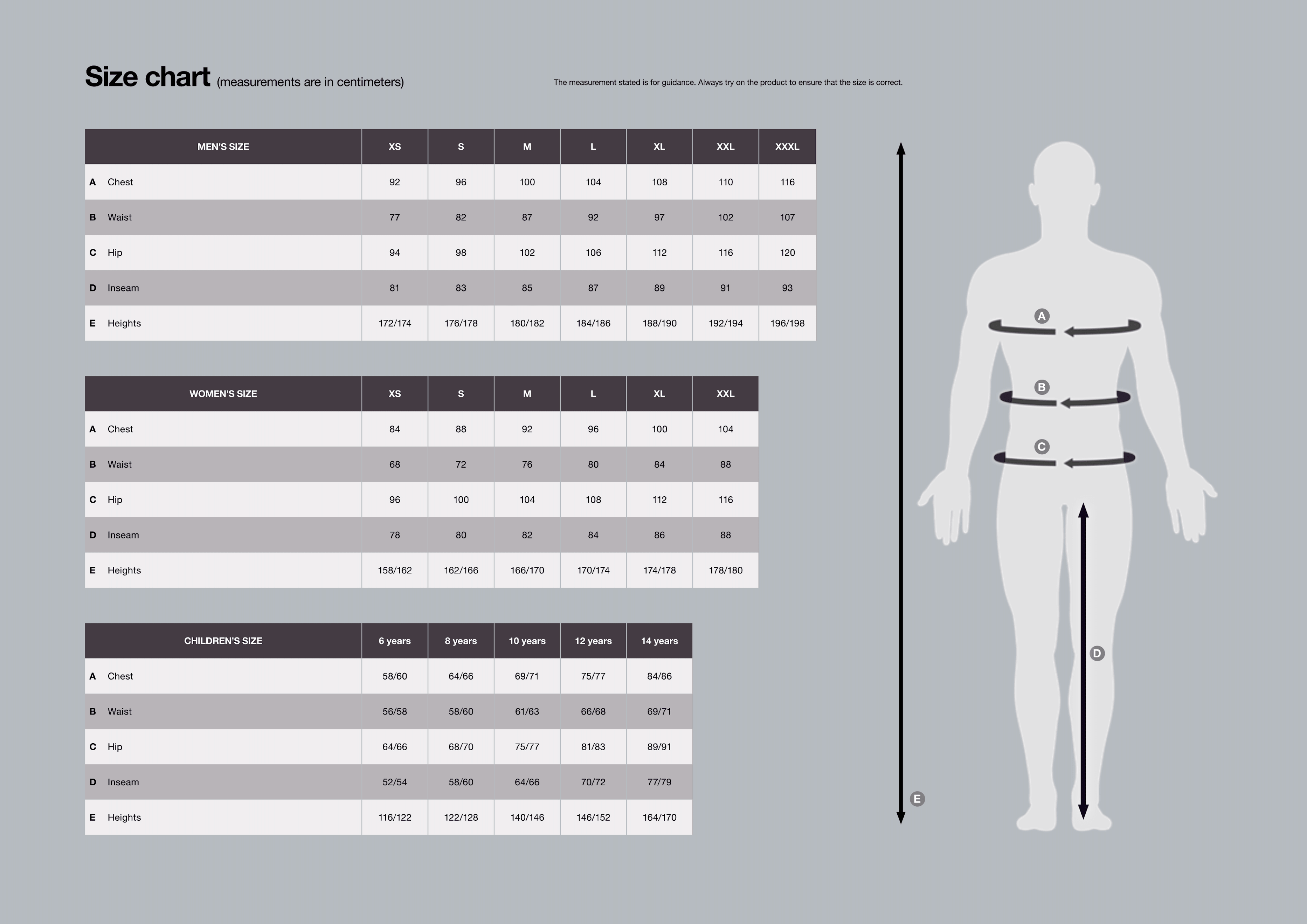 SELECT 2 Size guide | Stafffighters