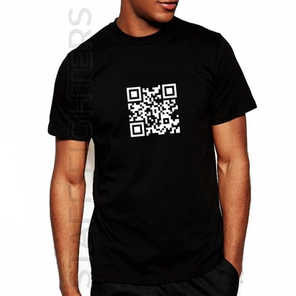 T-shirt with graphics with mysterious QR code